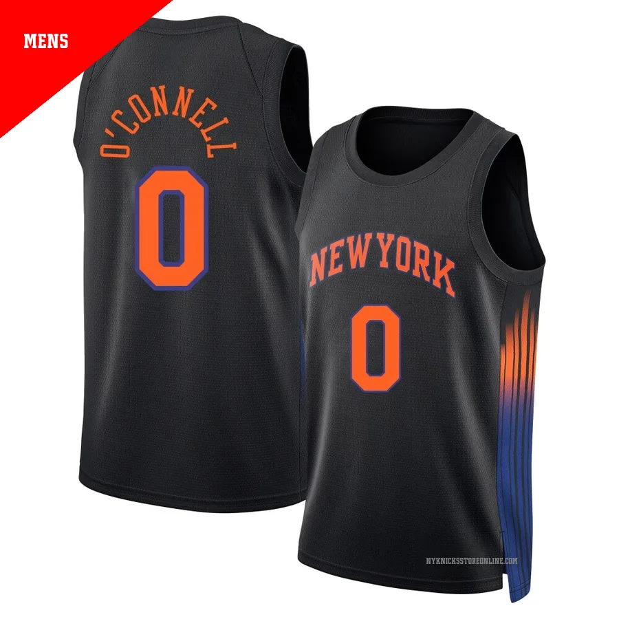 Alex O'Connell ＃0 New York Knicks Swingman 2024/25 Men's Black Statement Edition Jersey