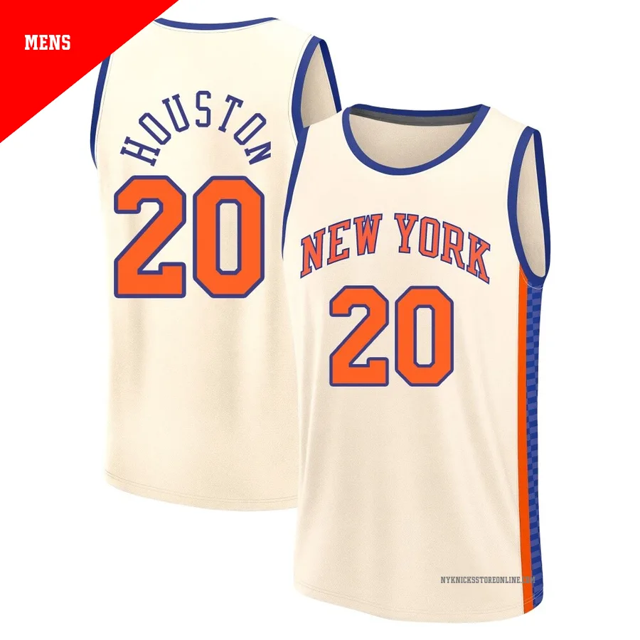 Allan Houston ＃20 New York Knicks 2025/26 Men's Fast Break Cream City Edition Jersey