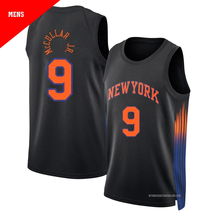 Kevin McCullar Jr. ＃9 New York Knicks Swingman 2024/25 Men's Black Statement Edition Jersey