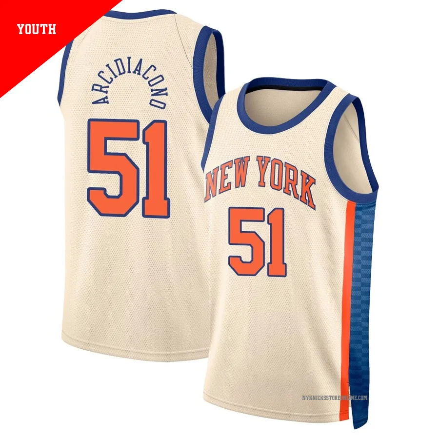 Ryan Arcidiacono ＃51 New York Knicks Swingman 2025/26 Youth Cream City Edition Jersey