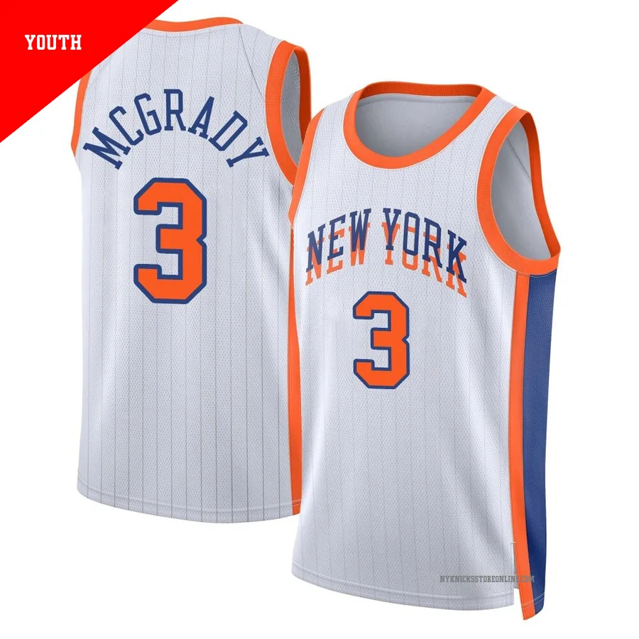 Tracy Mcgrady ＃3 New York Knicks Swingman 2024/25 Youth White City Edition Jersey