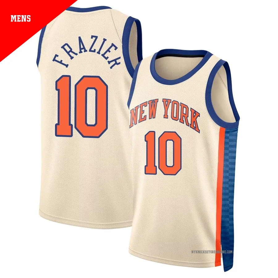 Walt Frazier ＃10 New York Knicks Swingman 2025/26 Men's Cream City Edition Jersey